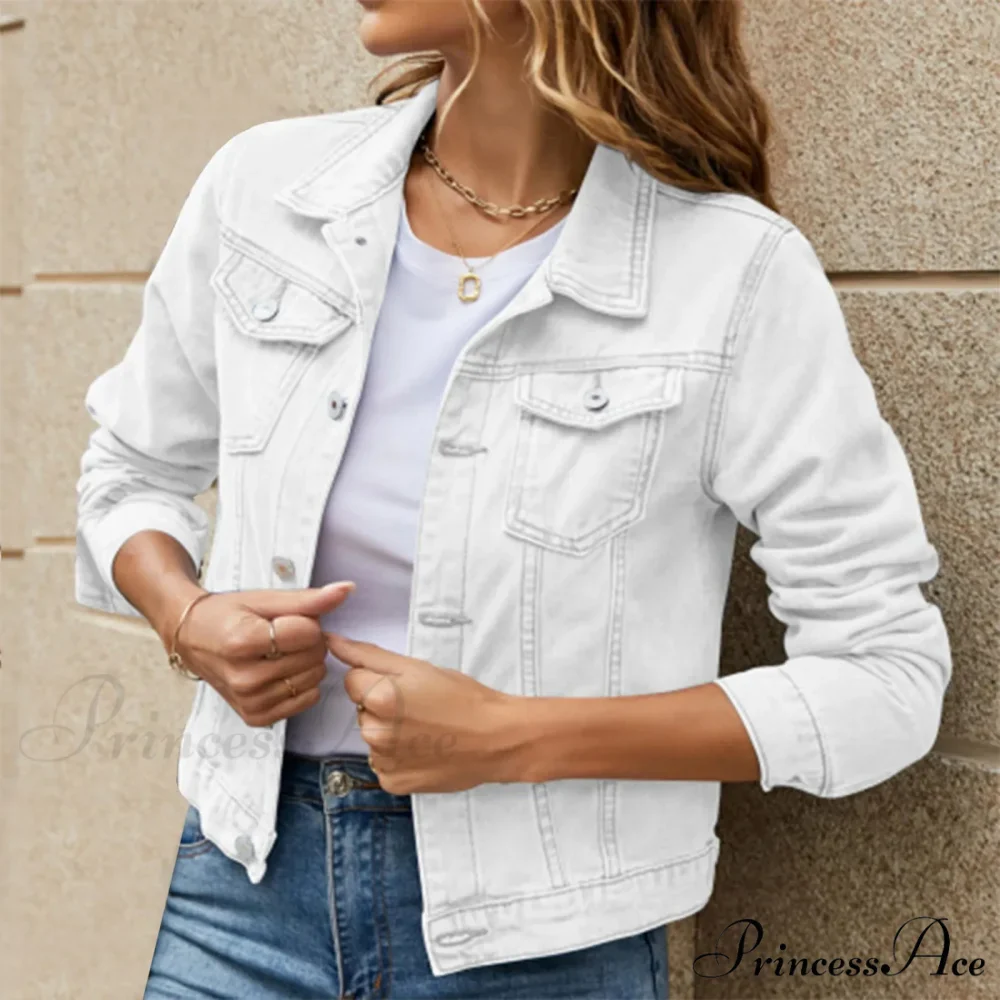 Short Basic Solid Button Down Over Coats Turn Down Collar Long Sleeved Warm Chic Stylish Elegant Fashionable Jacket - Image 7