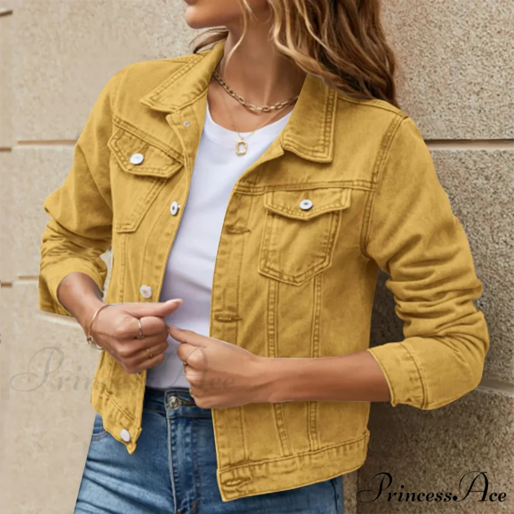 Short Basic Solid Button Down Over Coats Turn Down Collar Long Sleeved Warm Chic Stylish Elegant Fashionable Jacket - Image 8