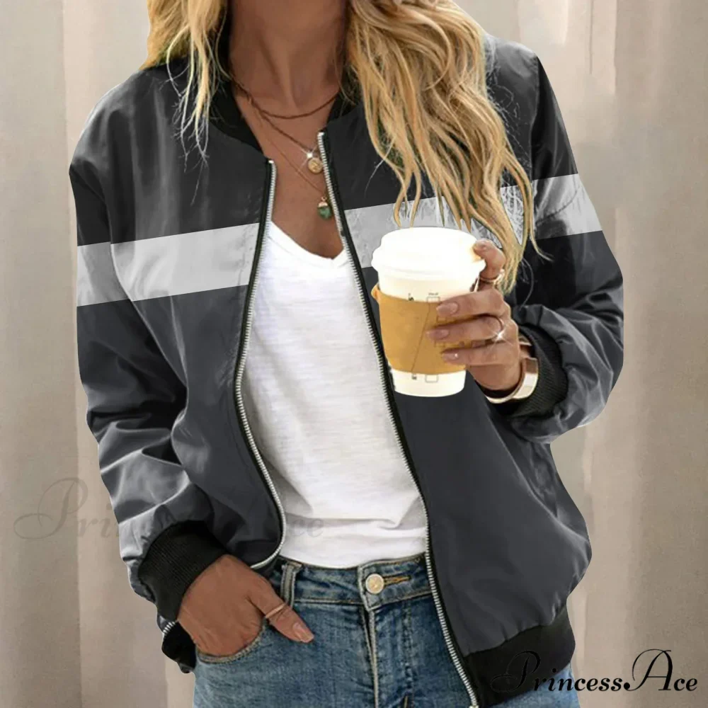 Lightweight Zip Up Floral Print Stand Collar Short Sports Winter Outer Warm Chic Stylish Fashionable Versatile Jacket - Image 3