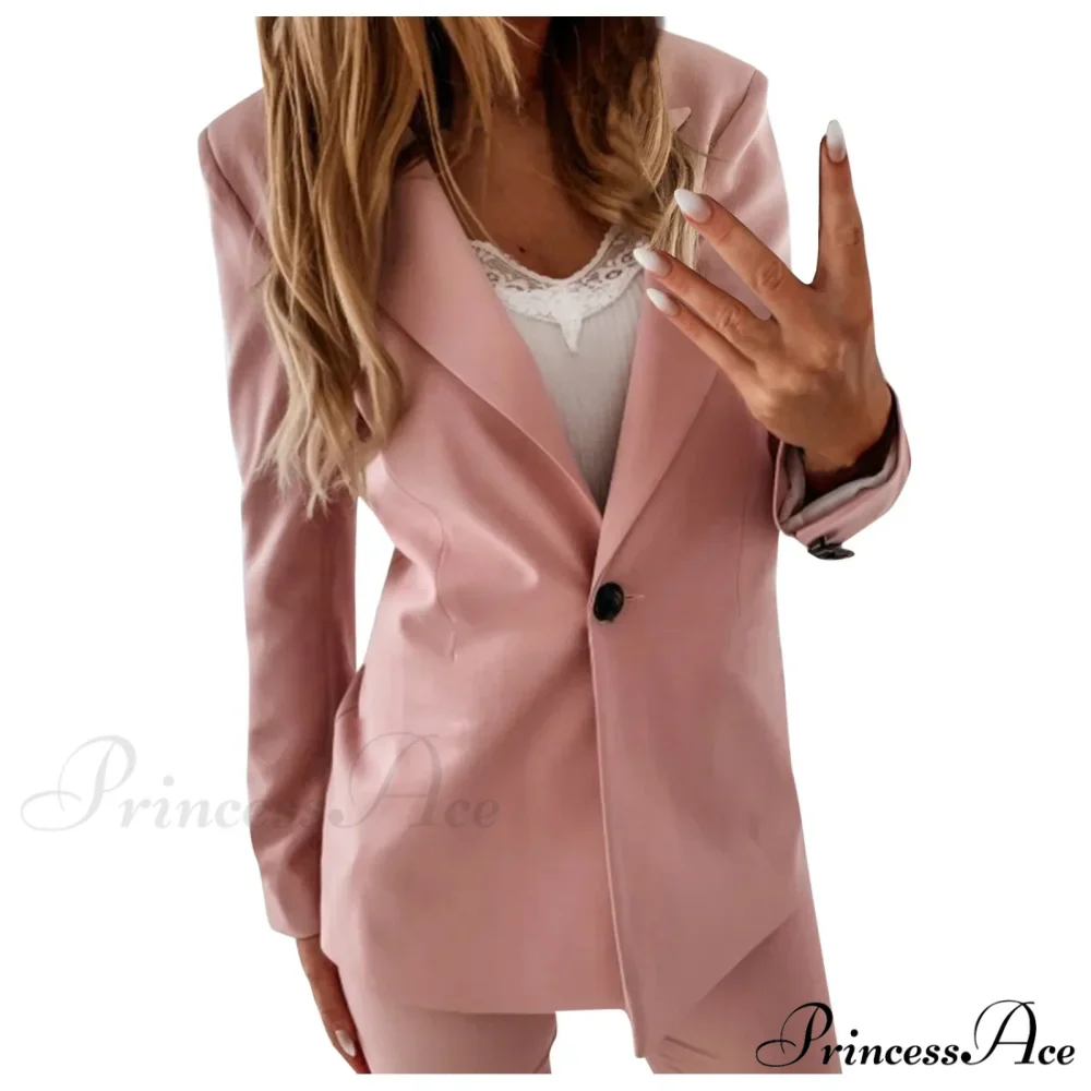 Autumn Winter Long Sleeves Turn Down Collar Outwear Suit Tops Slim Overcoat Women's Warm Chic Stylish Elegant Fashionable Versatile Jacket - Image 2