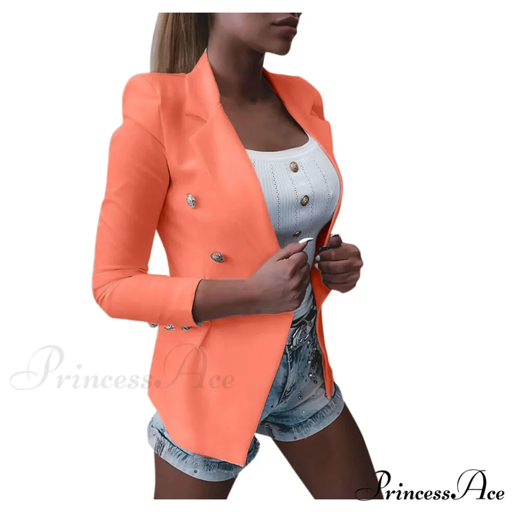 Casual Short Solid Button Plus Size Female Office Slim Blazer Autumn Winter Warm Chic Stylish Elegant Fashionable Versatile Jacket - Image 4