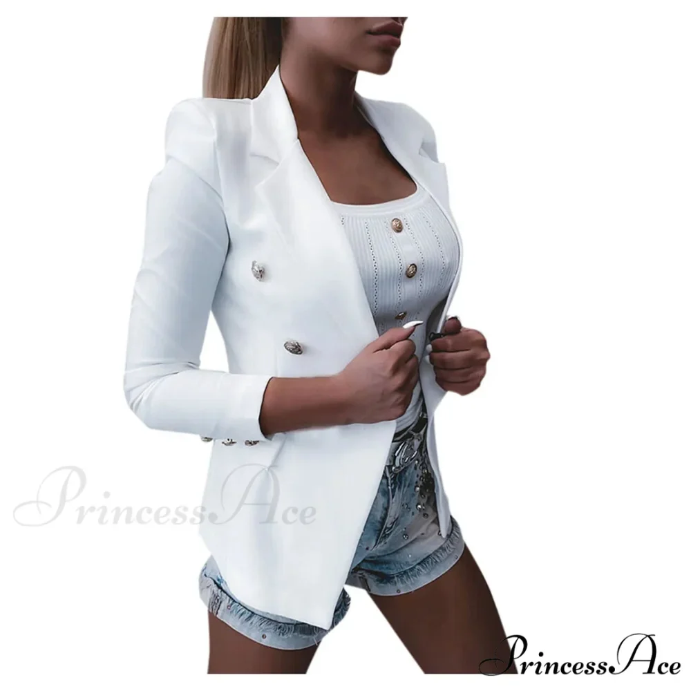 Casual Short Solid Button Plus Size Female Office Slim Blazer Autumn Winter Warm Chic Stylish Elegant Fashionable Versatile Jacket - Image 7