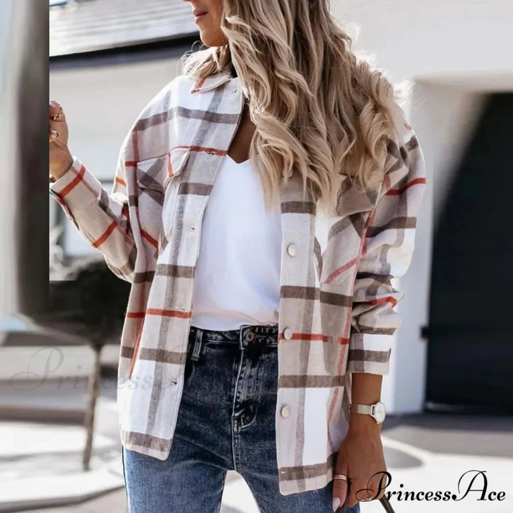 Plaid Printed Worsted Wool Turndown Collar Pocket Single Breasted Warm Chic Stylish Elegant Fashionable Versatile Jacket - Image 5