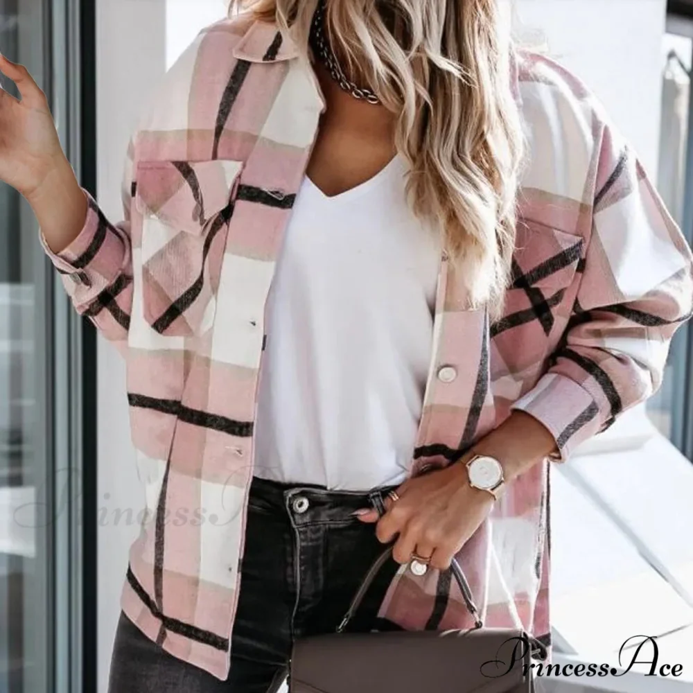 Plaid Printed Worsted Wool Turndown Collar Pocket Single Breasted Warm Chic Stylish Elegant Fashionable Versatile Jacket - Image 6