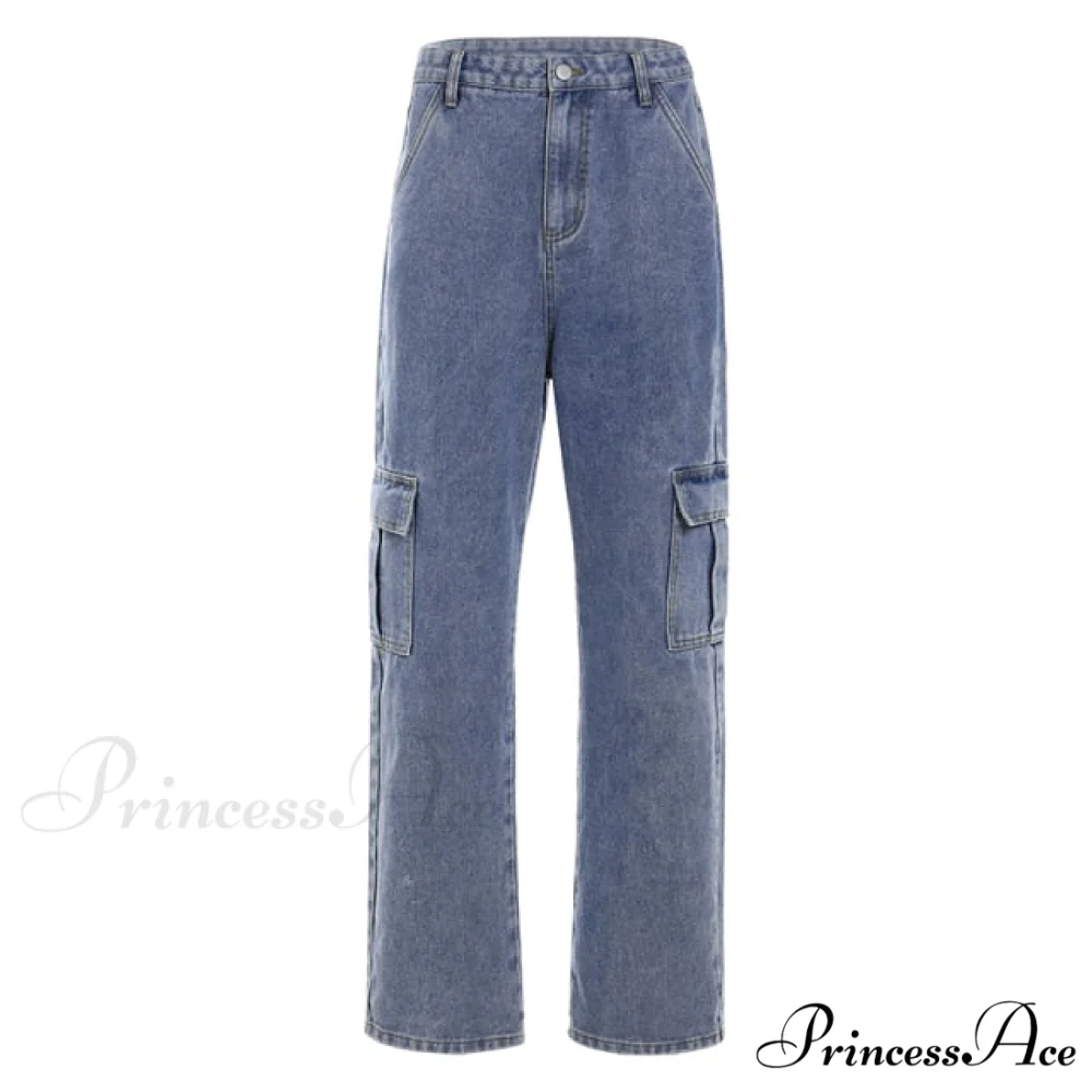 Big Pocket Cargo Pants Vintage Mopping Pants - Image 2