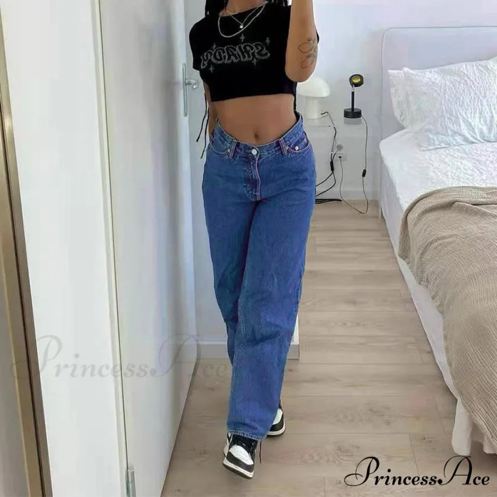 Fashion Denim Trousers Straight Leg Pants - Image 3