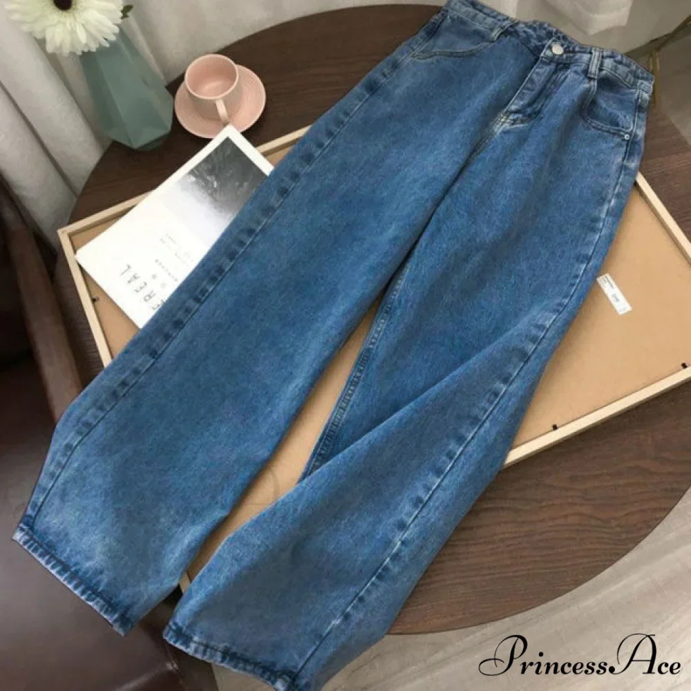 Light Blue Denim Vintage Wide Leg Pants - Image 2