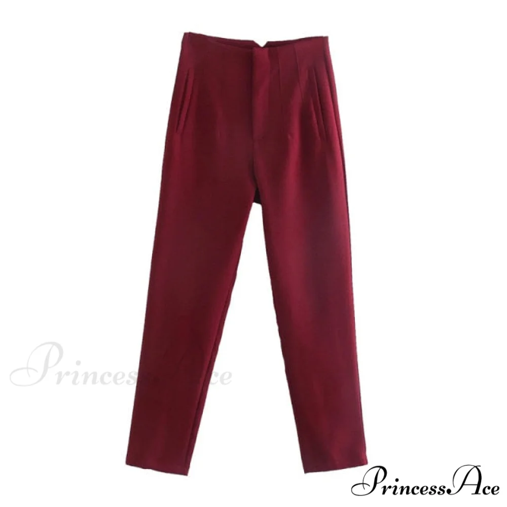 Chic Button Zip Elegant Pink Casual Pants - Image 11