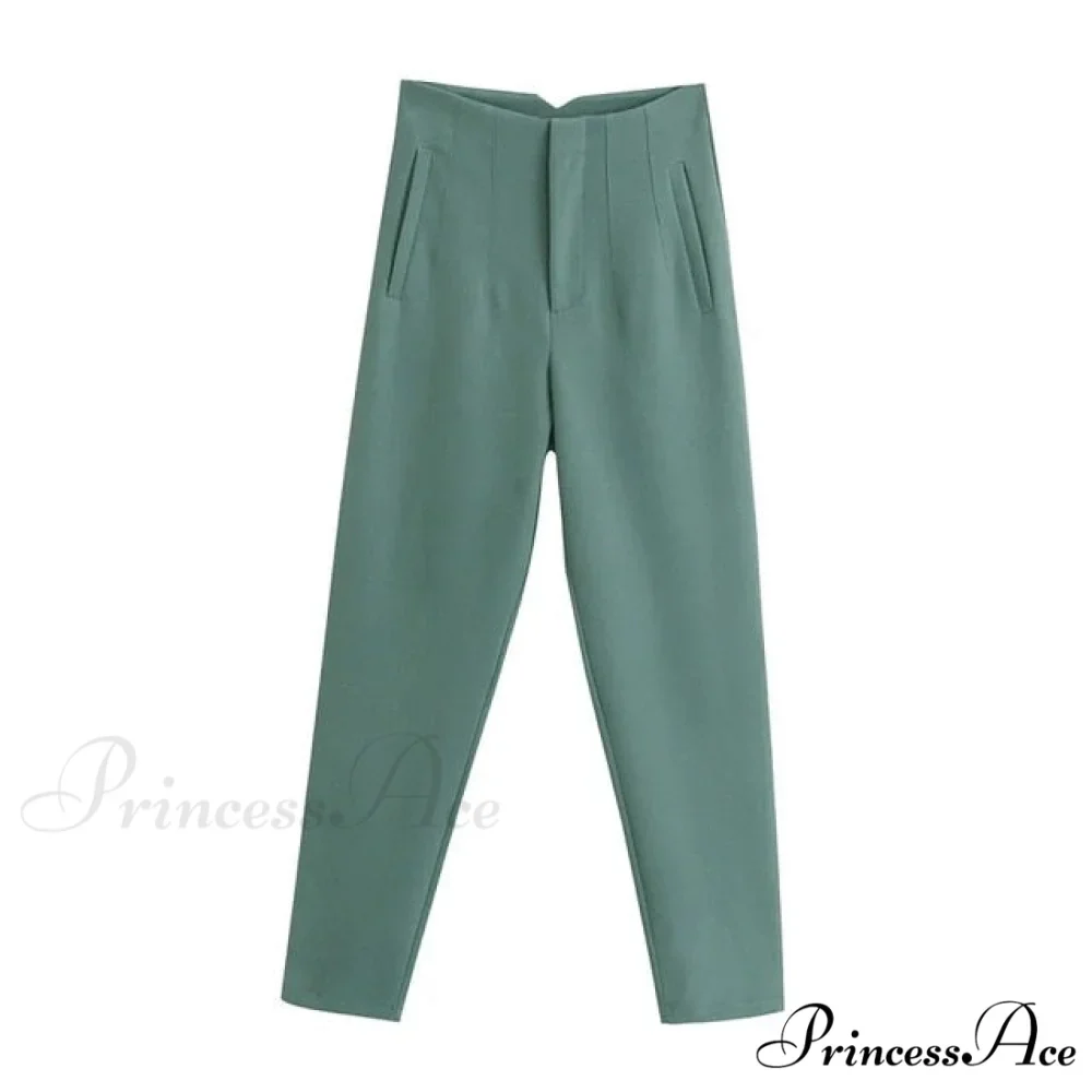 Chic Button Zip Elegant Pink Casual Pants - Image 14