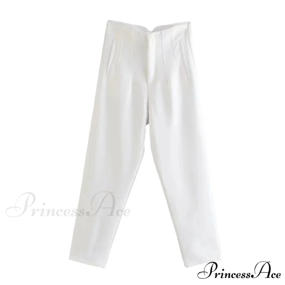 Chic Button Zip Elegant Pink Casual Pants - Image 17