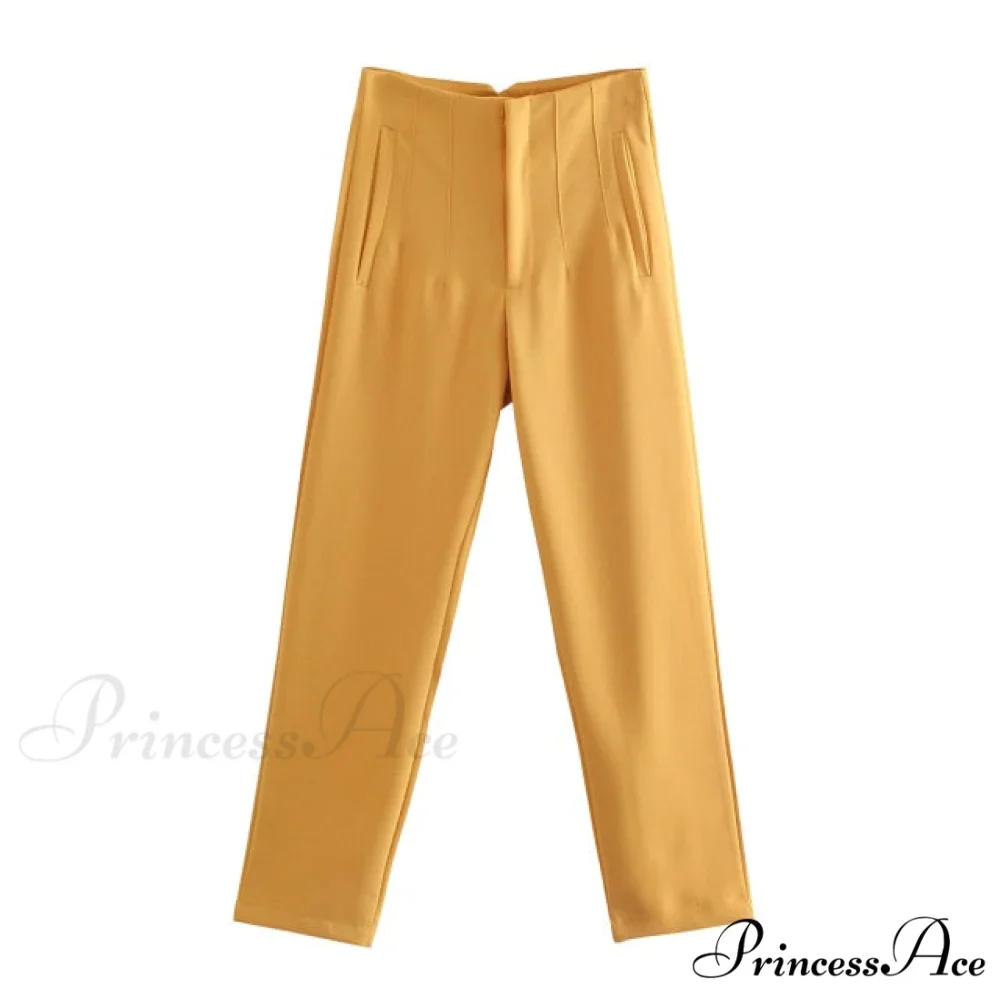 Chic Button Zip Elegant Pink Casual Pants - Image 6