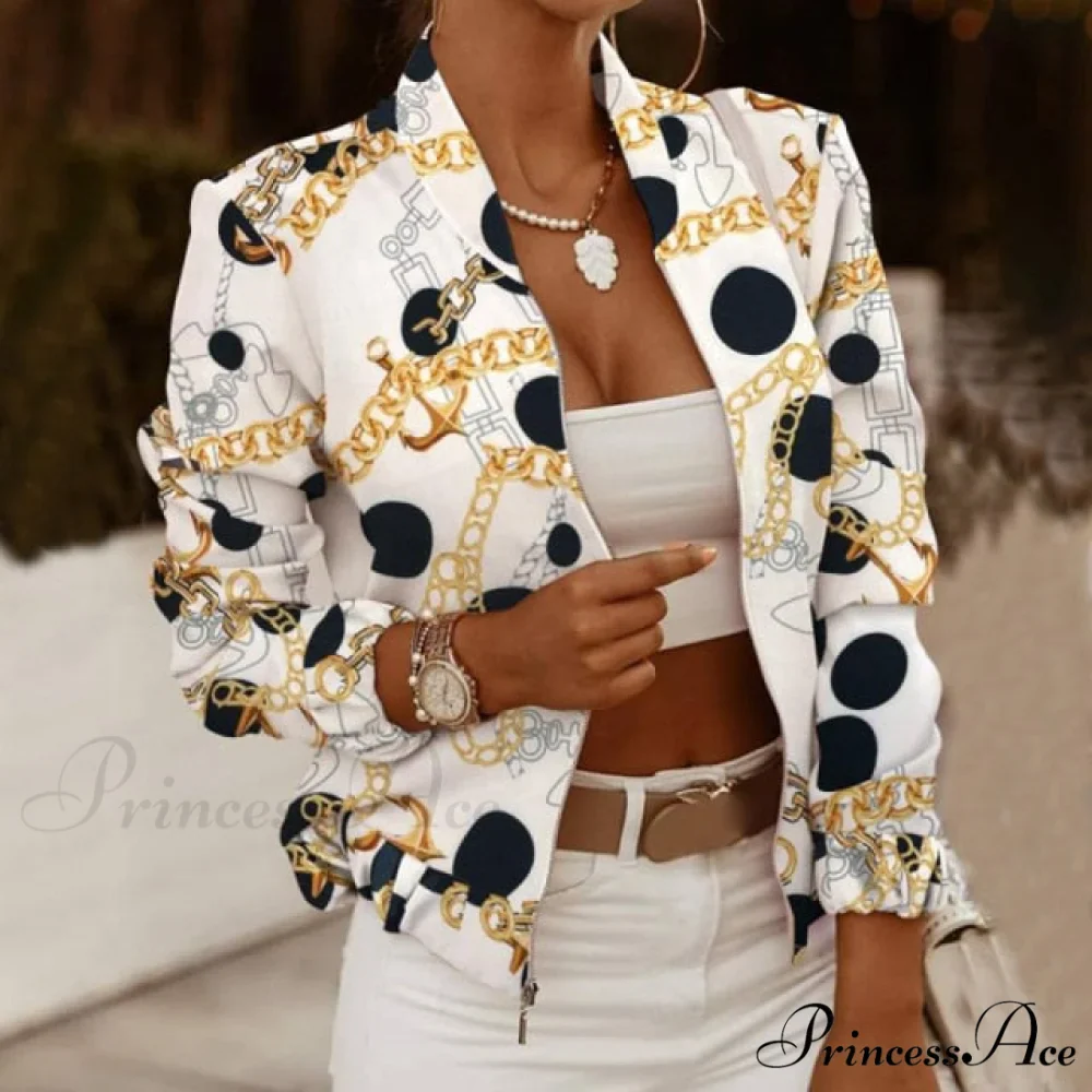 Casual Thin Vintage Print Ladies Coat - Image 8