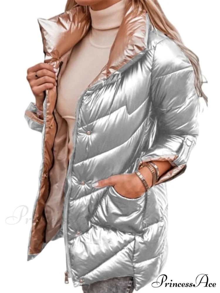 Oversized Outerwear Casual Cotton Padded Coat - Image 2