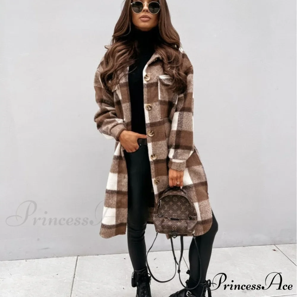 Fashion Loose Turn Down Collar Long Coat - Image 5
