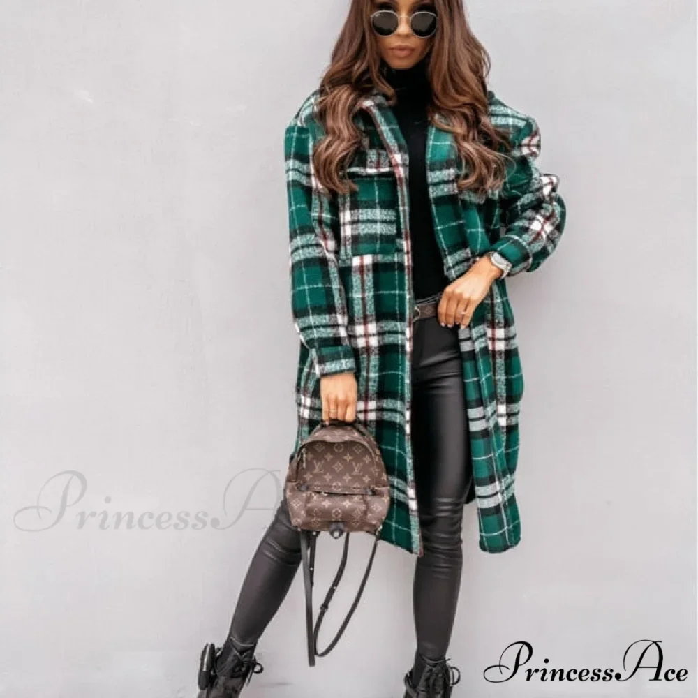 Fashion Loose Turn Down Collar Long Coat - Image 7