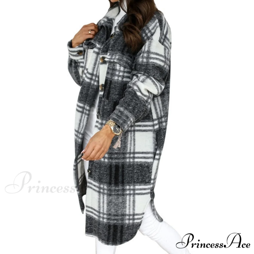 Fashion Loose Turn Down Collar Long Coat - Image 8