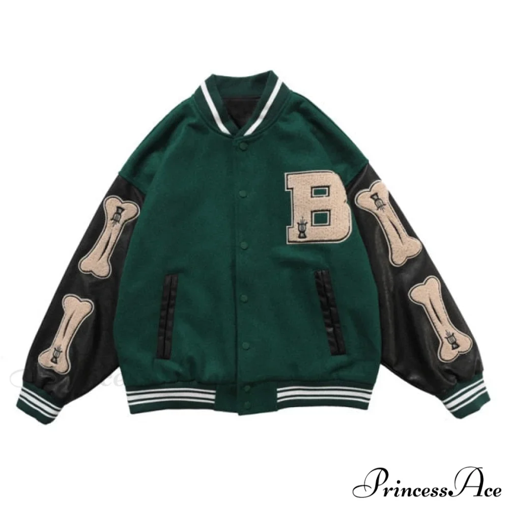 Print Loose Baseball Casual Sleeve Sports Coat - Image 3