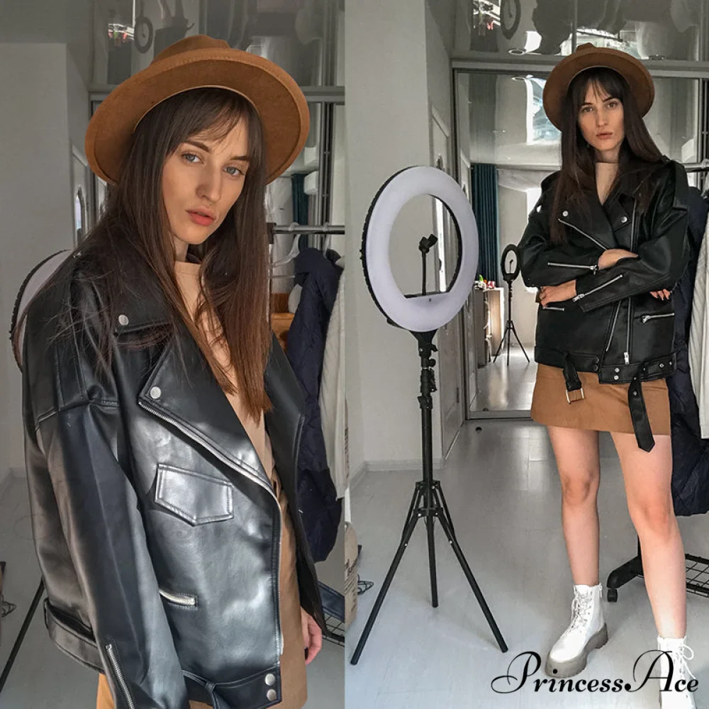 Loose Sashes Casual Biker Outwear Coat - Image 3
