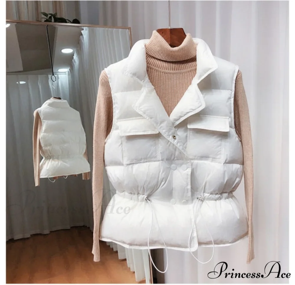 Waistcoat White Duck Down Coat - Image 3