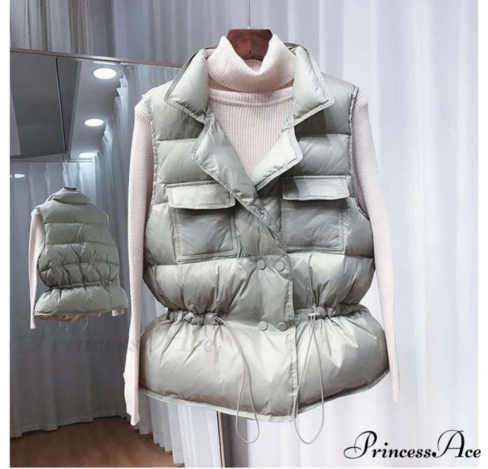 Waistcoat White Duck Down Coat - Image 5