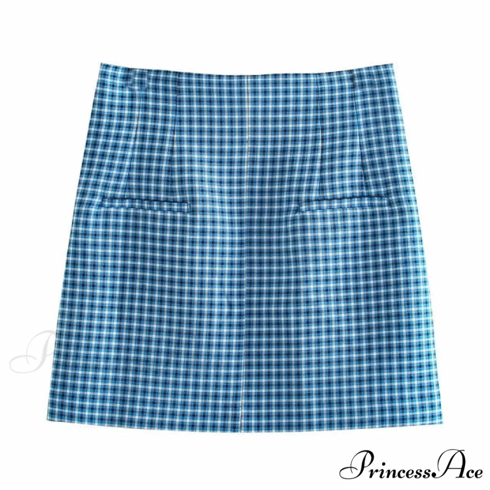 Blue Plaid Vintage Two-piece Set - Image 6