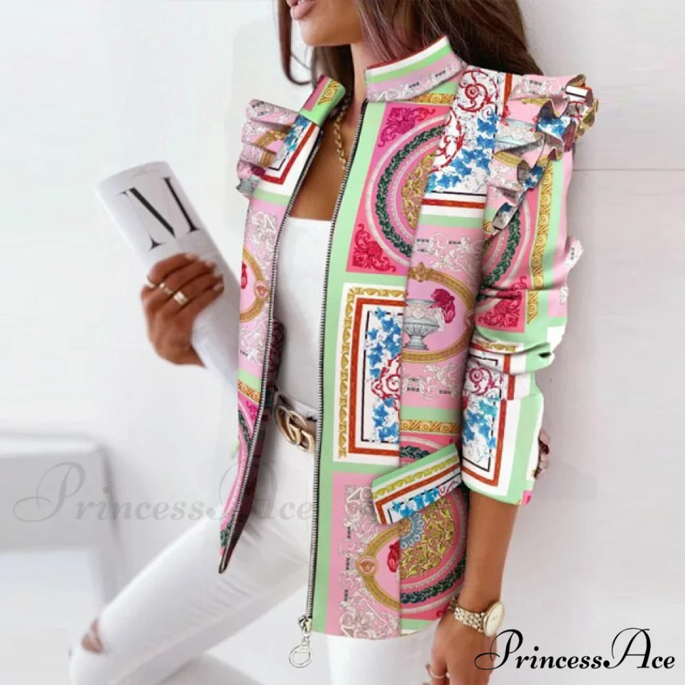 Stand Collar Office Lady Blazer - Image 2