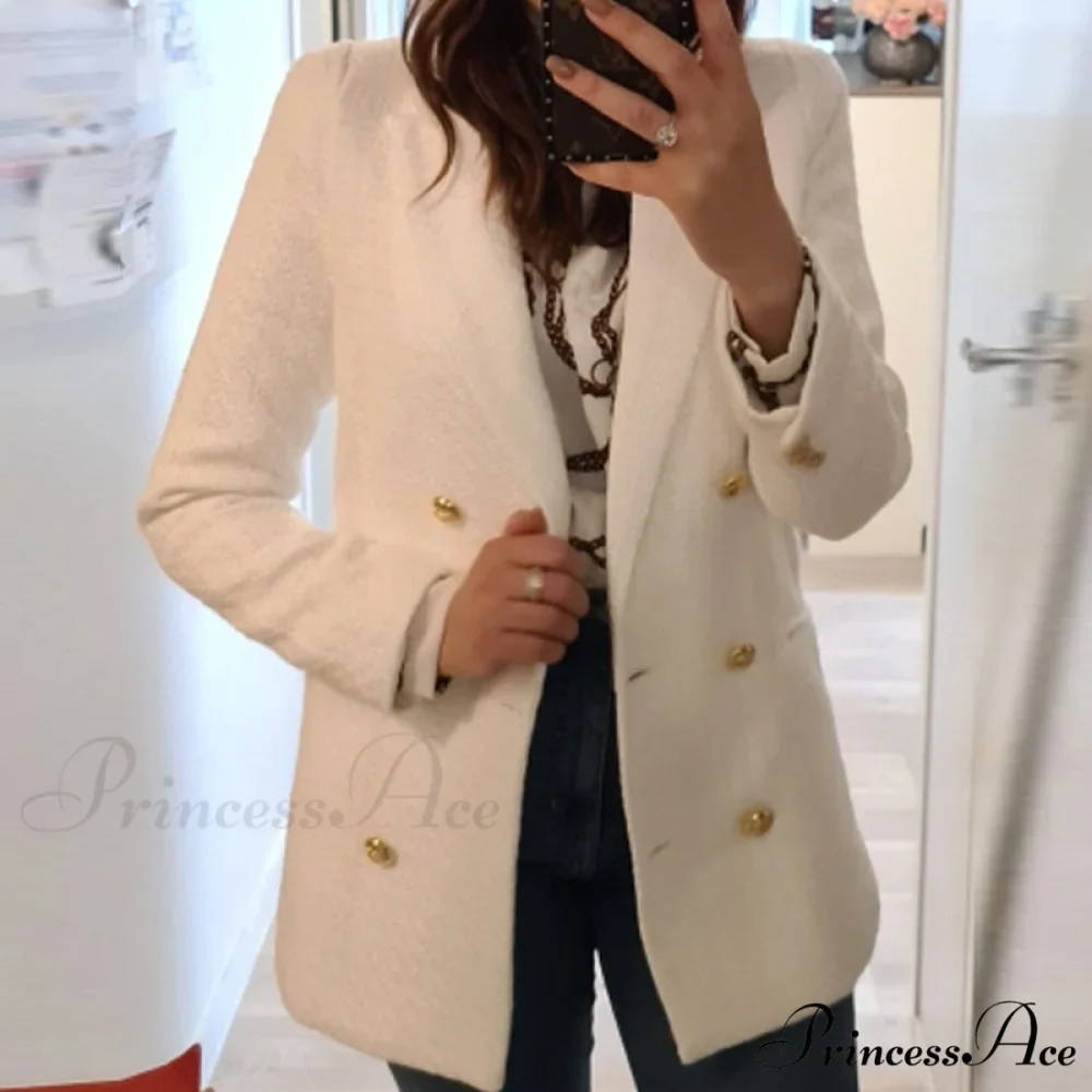 Vintage Tweed Chic Button Blazers - Image 2