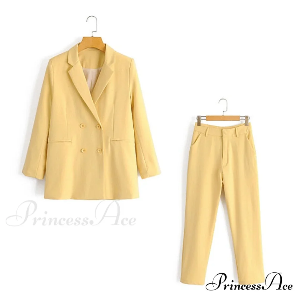 Double-breasted High Street Long Sleeve Blazer - Image 21