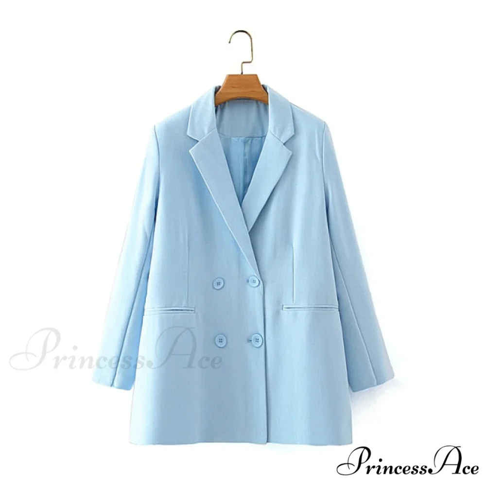 Double-breasted High Street Long Sleeve Blazer - Image 23