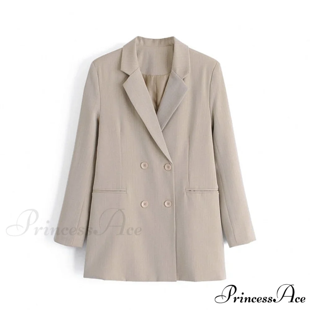 Double-breasted High Street Long Sleeve Blazer - Image 3