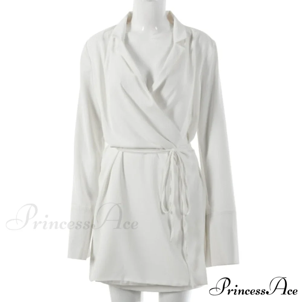 Lace up Wrapped Blazer Dress - Image 4