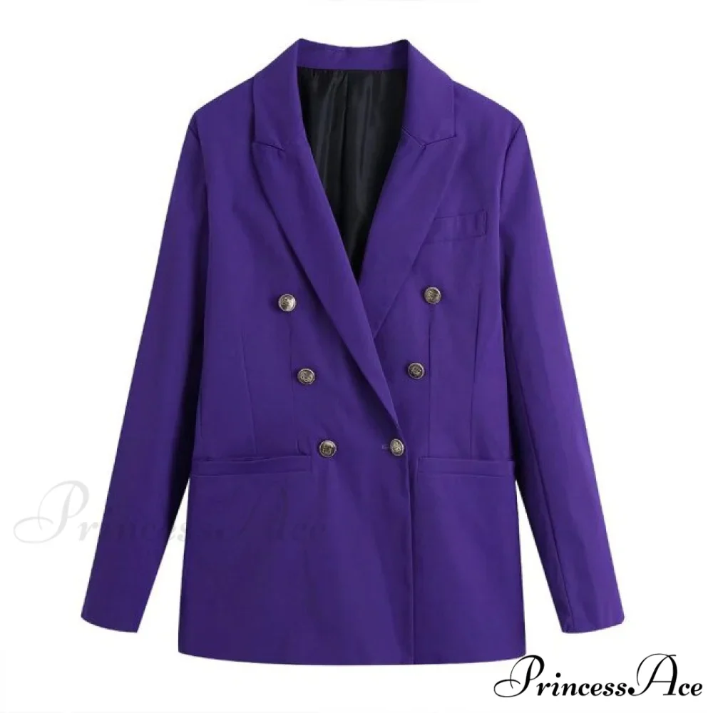 New Fashion Double Breasted Slim Blazer - Image 5
