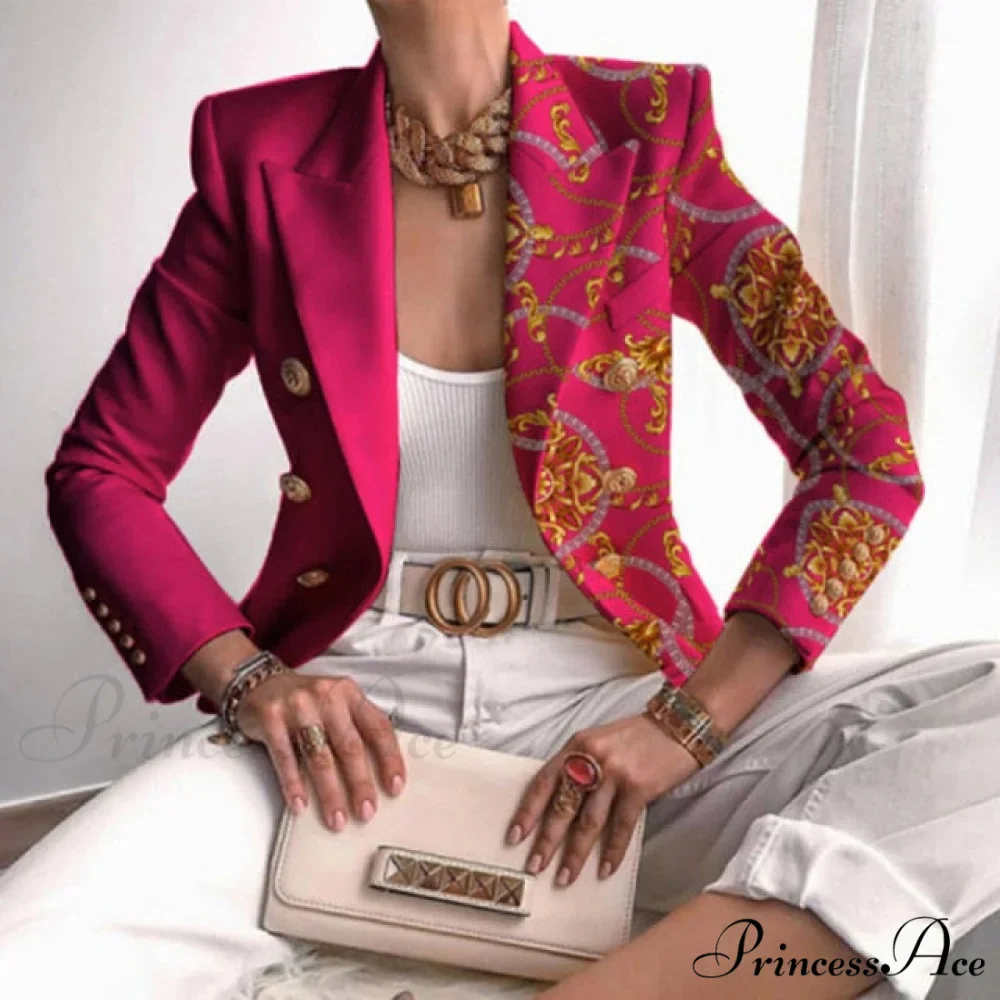 Office Lady Elegant Comfy Butterfly Print Blazer - Image 12