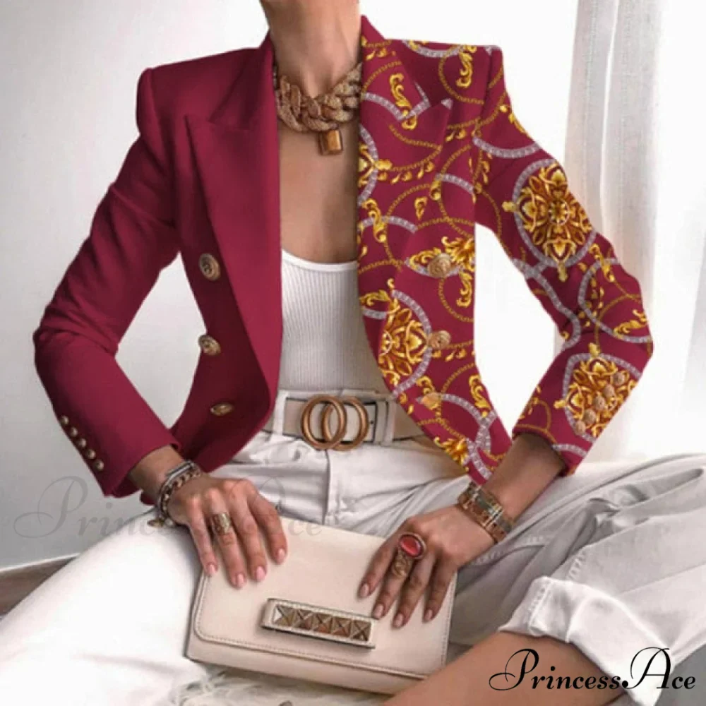 Office Lady Elegant Comfy Butterfly Print Blazer - Image 2