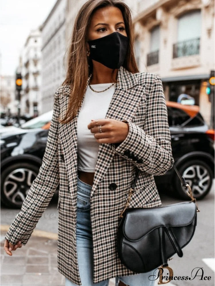 Women Vintage Tweed Suits Blazers - Image 2