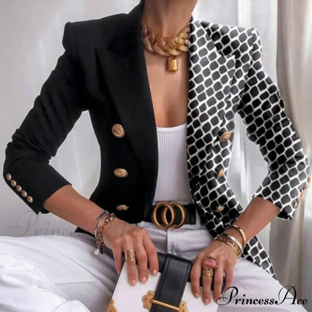 Office Lady Elegant Butterfly Print Blazer - Image 4