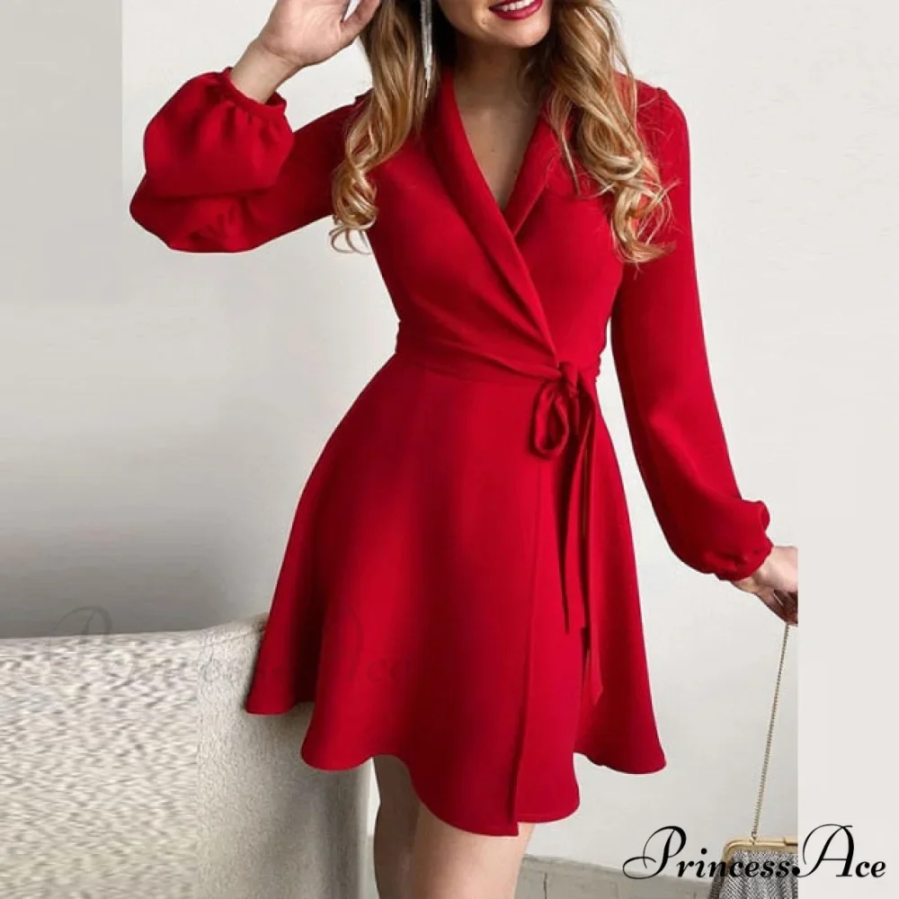 Belted Button Party Dress - Image 11