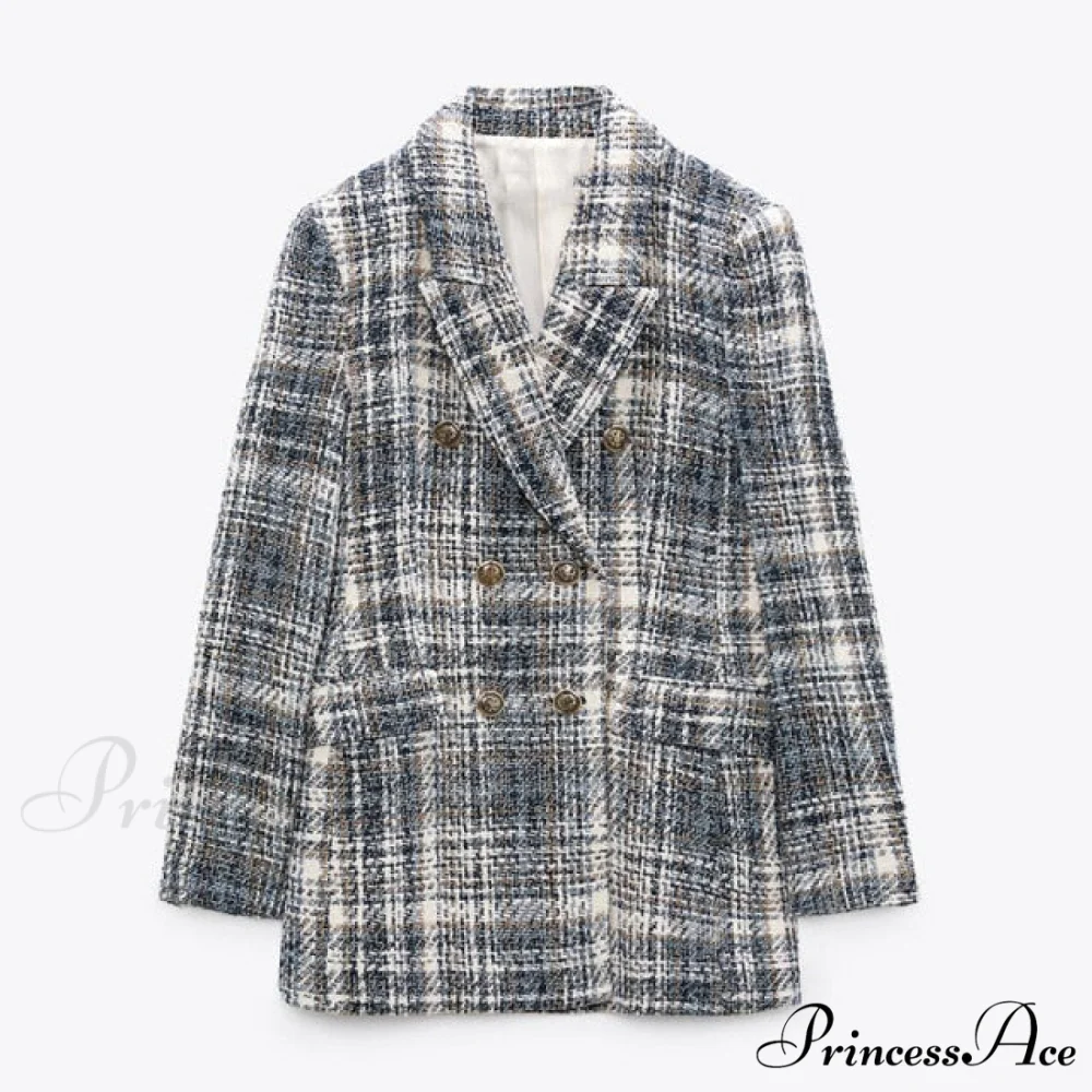 New Casual Plaid Blazer - Image 4
