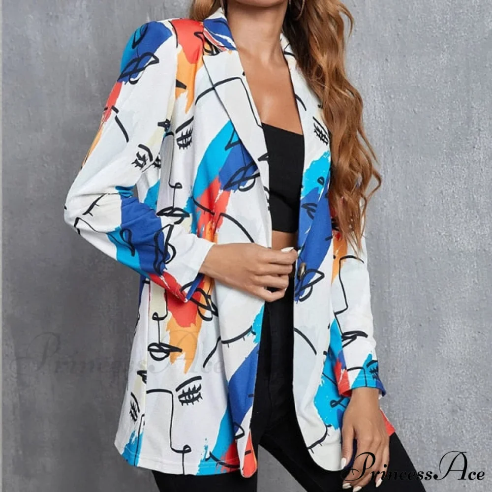 Irregular Printing Blazer - Image 20