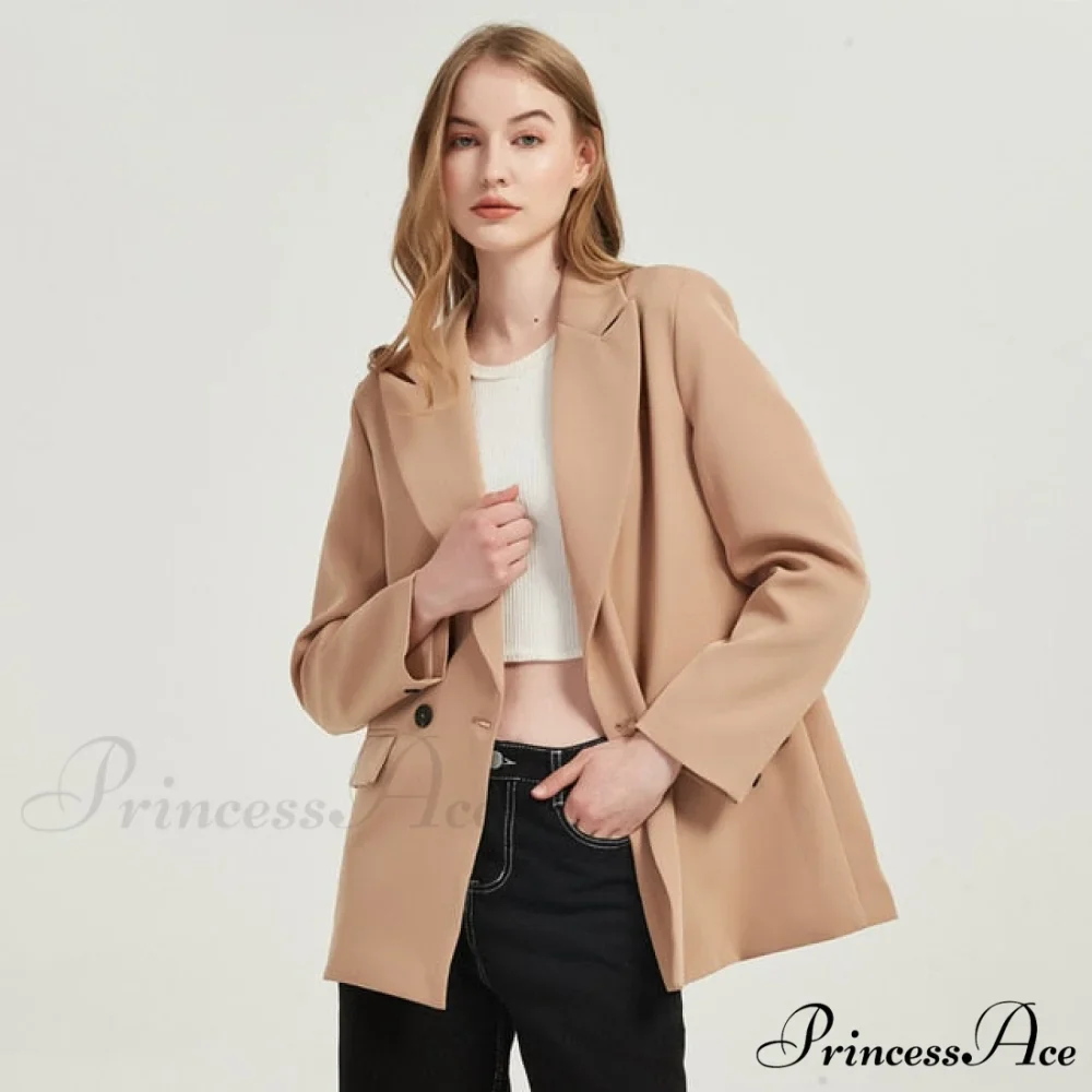 Casual Solid Color Pocket Decorative Blazer - Image 10