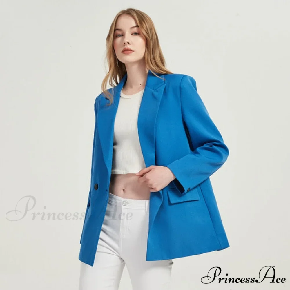 Casual Solid Color Pocket Decorative Blazer - Image 11