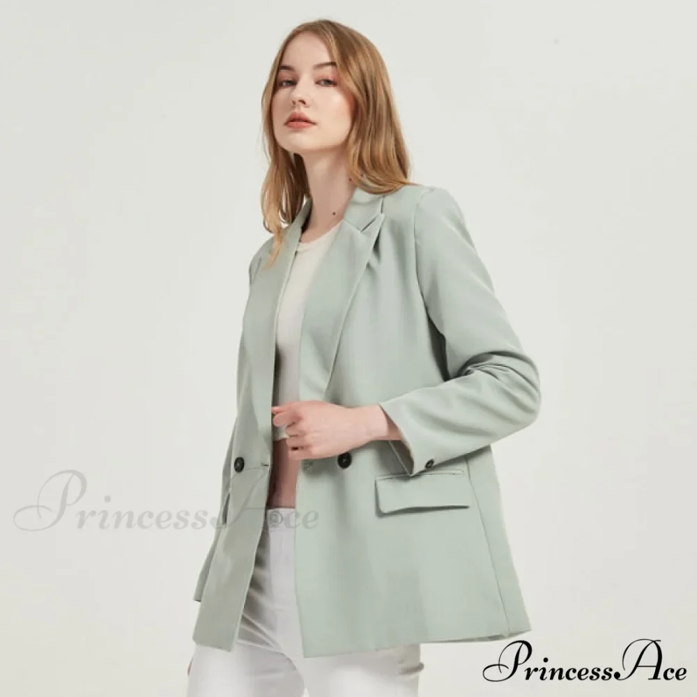 Casual Solid Color Pocket Decorative Blazer - Image 2