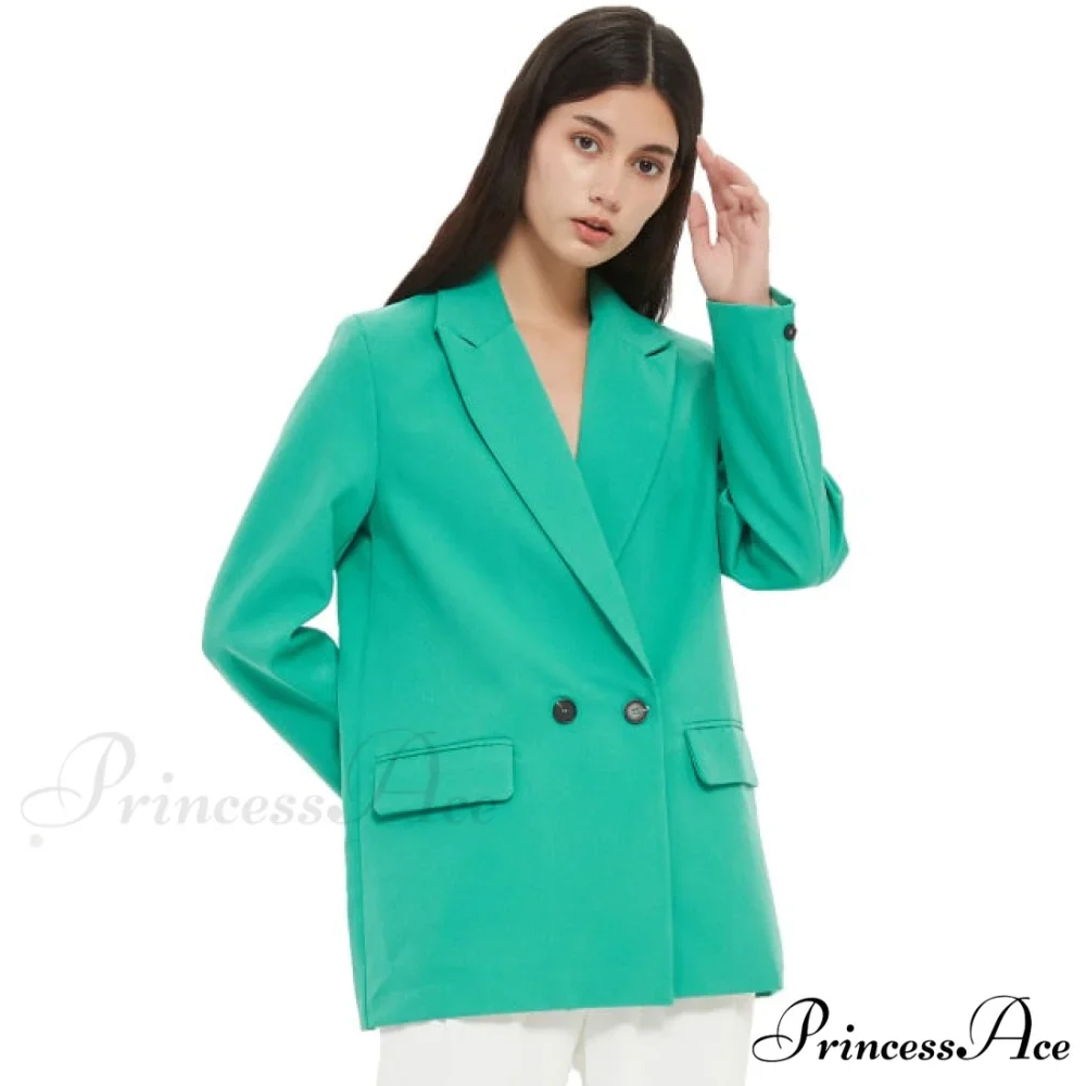 Casual Solid Color Pocket Decorative Blazer - Image 4
