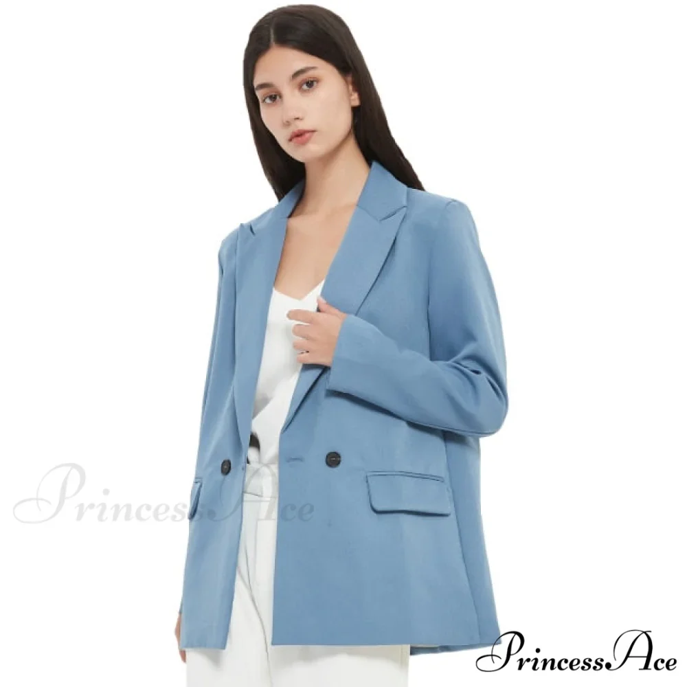 Casual Solid Color Pocket Decorative Blazer - Image 5