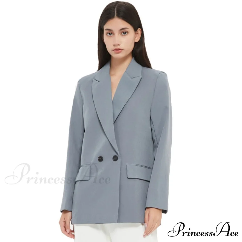 Casual Solid Color Pocket Decorative Blazer - Image 6