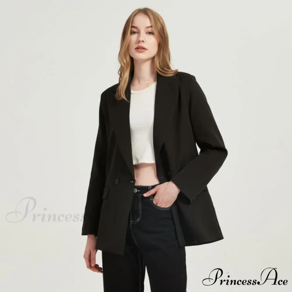 Casual Solid Color Pocket Decorative Blazer - Image 8