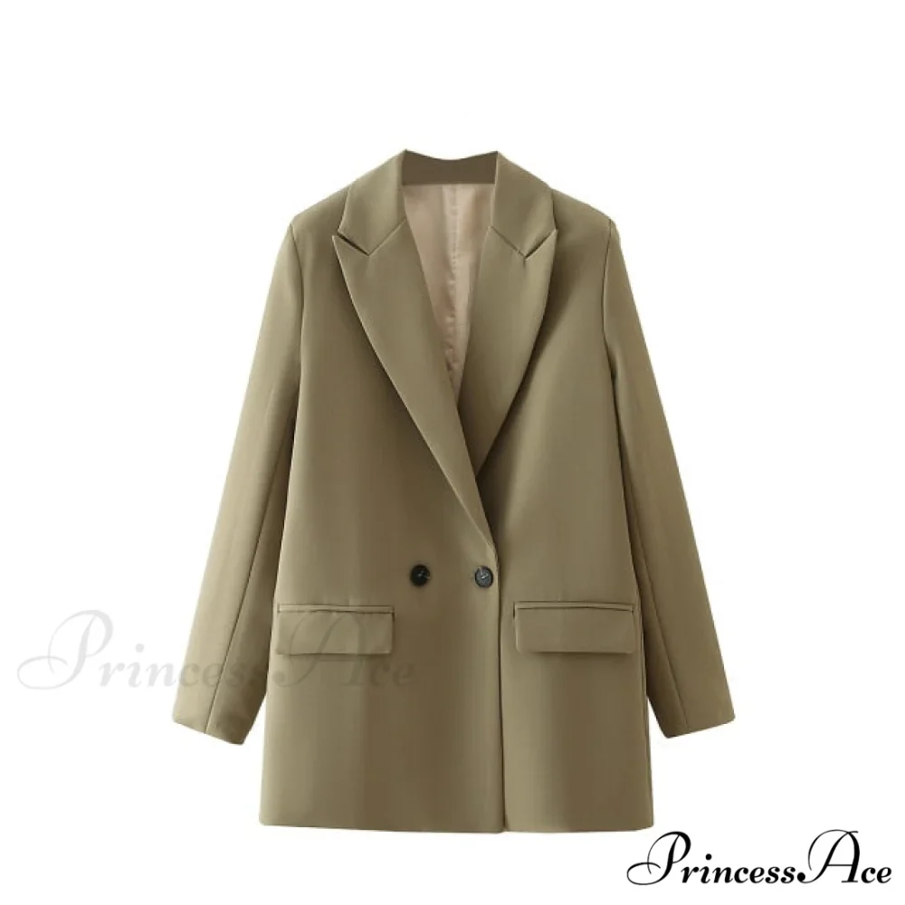 Casual Solid Color Pocket Decorative Blazer - Image 9