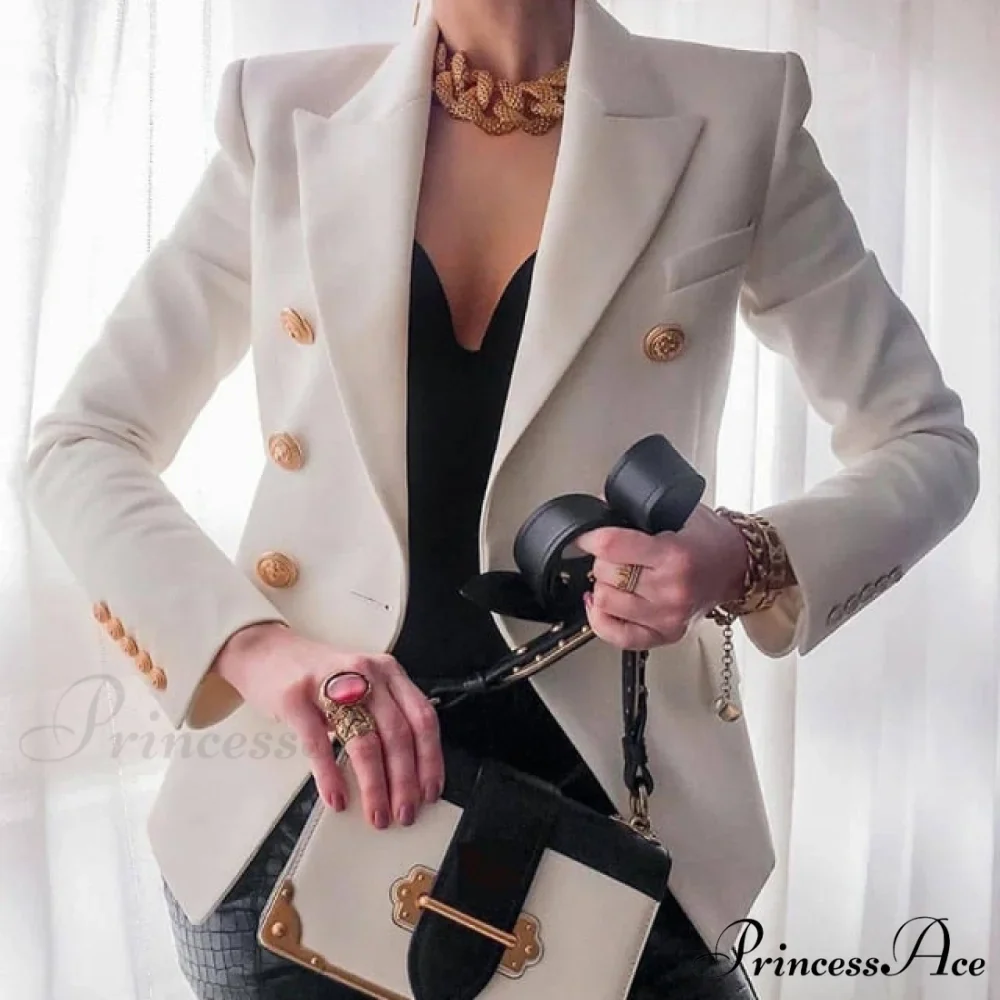 Solid Color Fashion Multi Buttons Blazer - Image 4