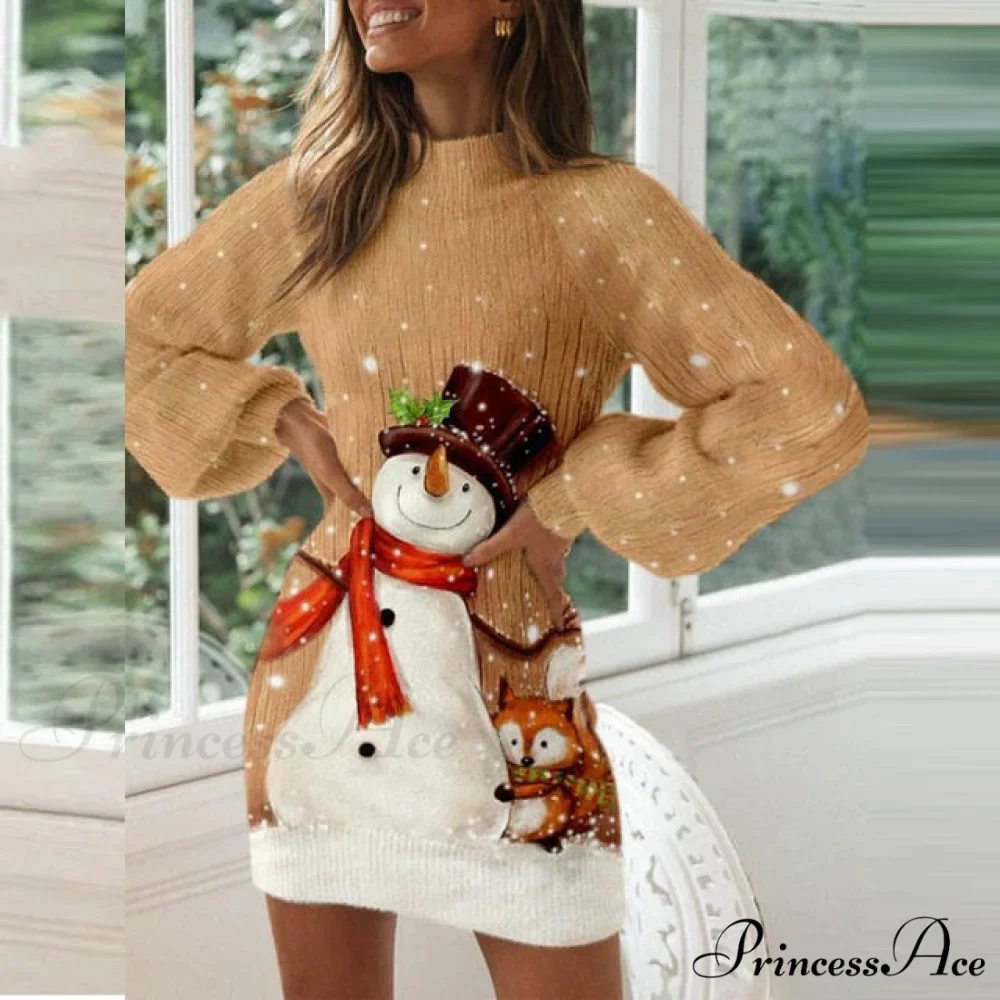 Elegant Lantern Long Sleeves Dresses - Image 3