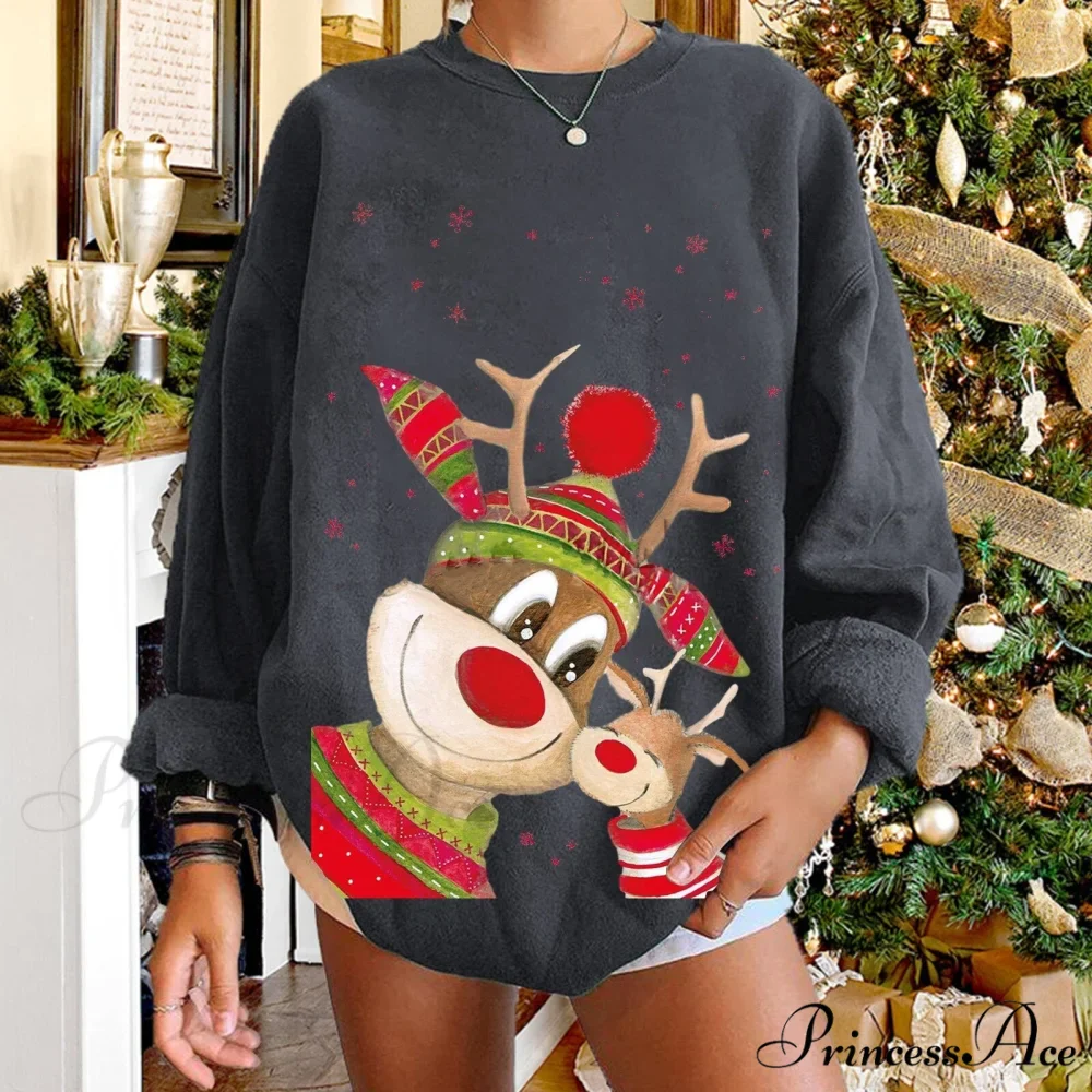 Christmas Women Elk Print Sweaters - Image 3